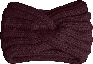 Повязка на голову в рубчике Capelli New York с узлом Бордовый - Фото 1