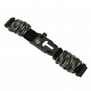 Браслет Paracord зі свистком, компасом, різаком для мотузки, регульованим кресалом, стильний браслет Paracord для кемпінгу та скелелазіння - Фото 1