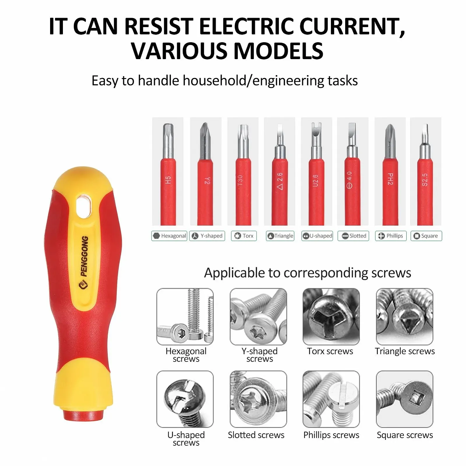 Набір ізольованих викруток 500В 12 предметів з двосторонніми насадками та тестером напруги, фото №7