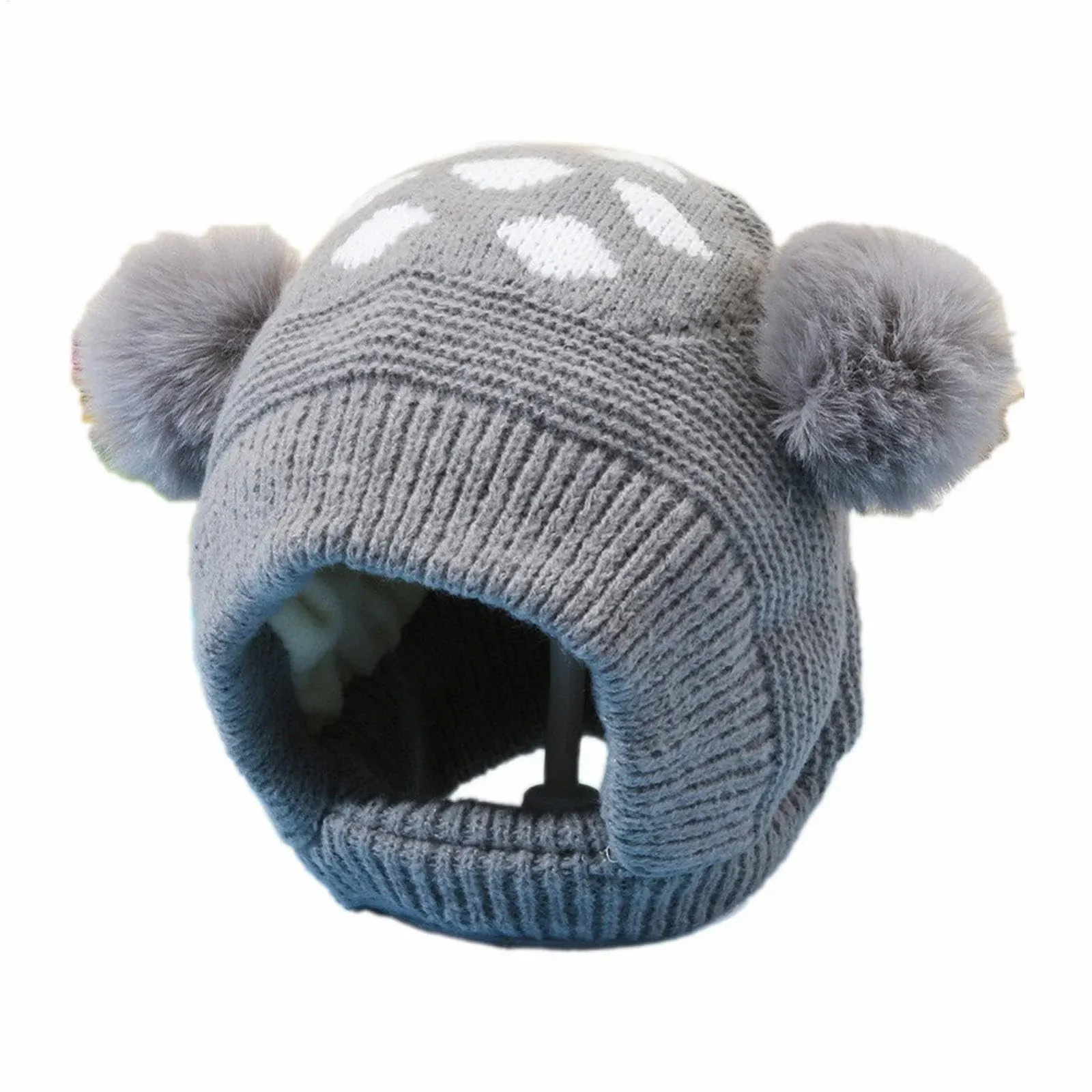 Вязаная шапка-ушанка Zqkimzi для детей, зимняя вязаная, фото №1 Вязаная шапка-ушанка Zqkimzi для детей, зимняя вязаная, фото №1