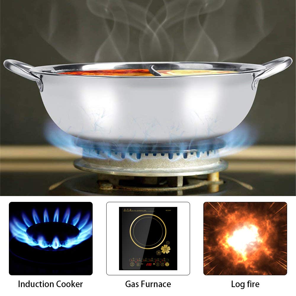 Горячий котел Мандарин горшок Кухонное средство для приготовления супа из нержавеющей стали двойной горшок индукционная плита Шабу (32 см), фото №4 Горячий котел Мандарин горшок Кухонное средство для приготовления супа из нержавеющей стали двойной горшок индукционная плита Шабу (32 см), фото №4