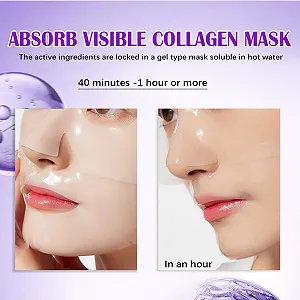 Маска Коллагеновая Organic Anti-Wrinkle Lifting для лица для женщин Overnight пленочная растворимая гидратирующая для улучшения кожи synthetic.ua - Фото 1