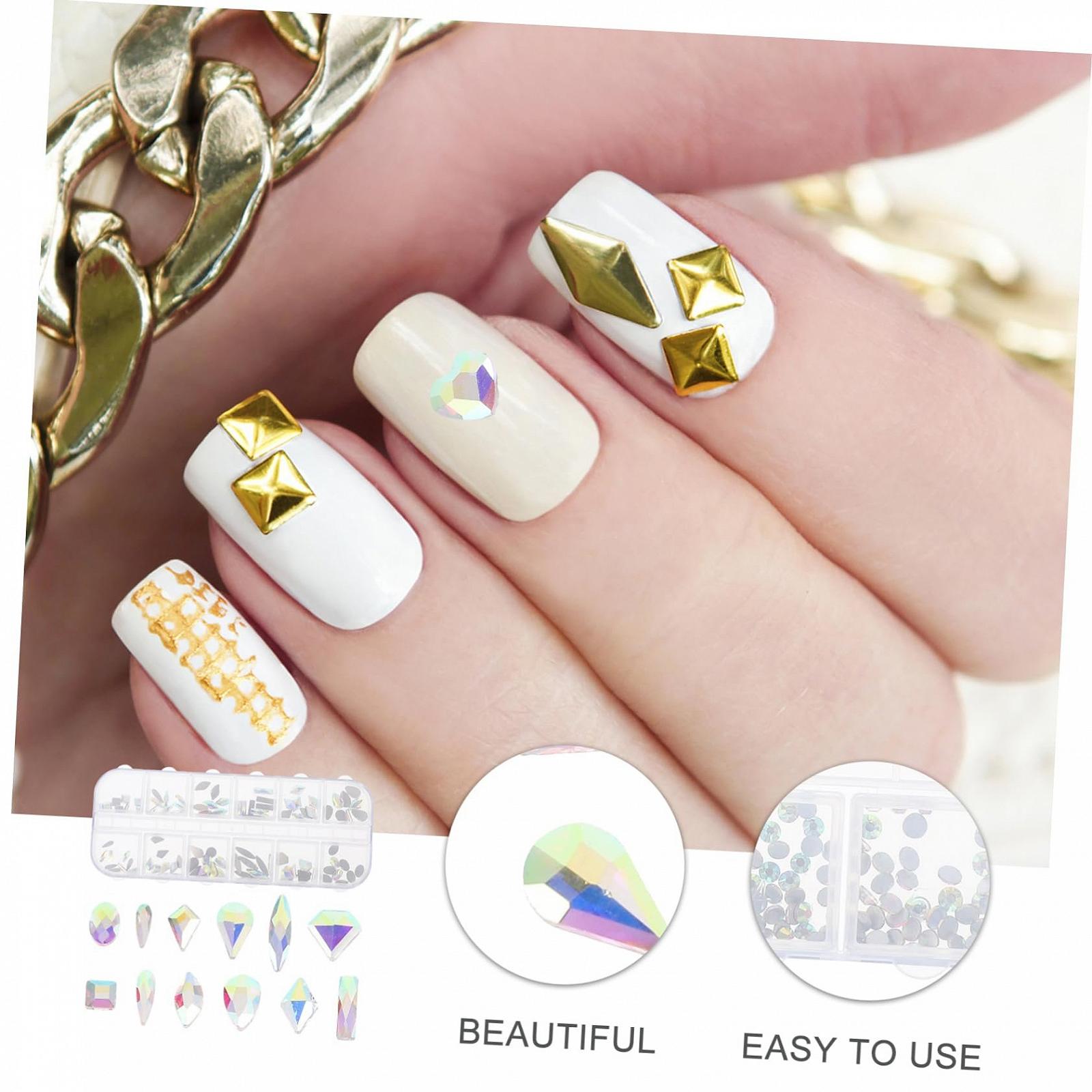 Подвески для ногтей Healvian Набор Плоские Прочный металл Подходящий размер Домашние стразы для дизайна ногтей Маникюр и рукоделие, фото №8