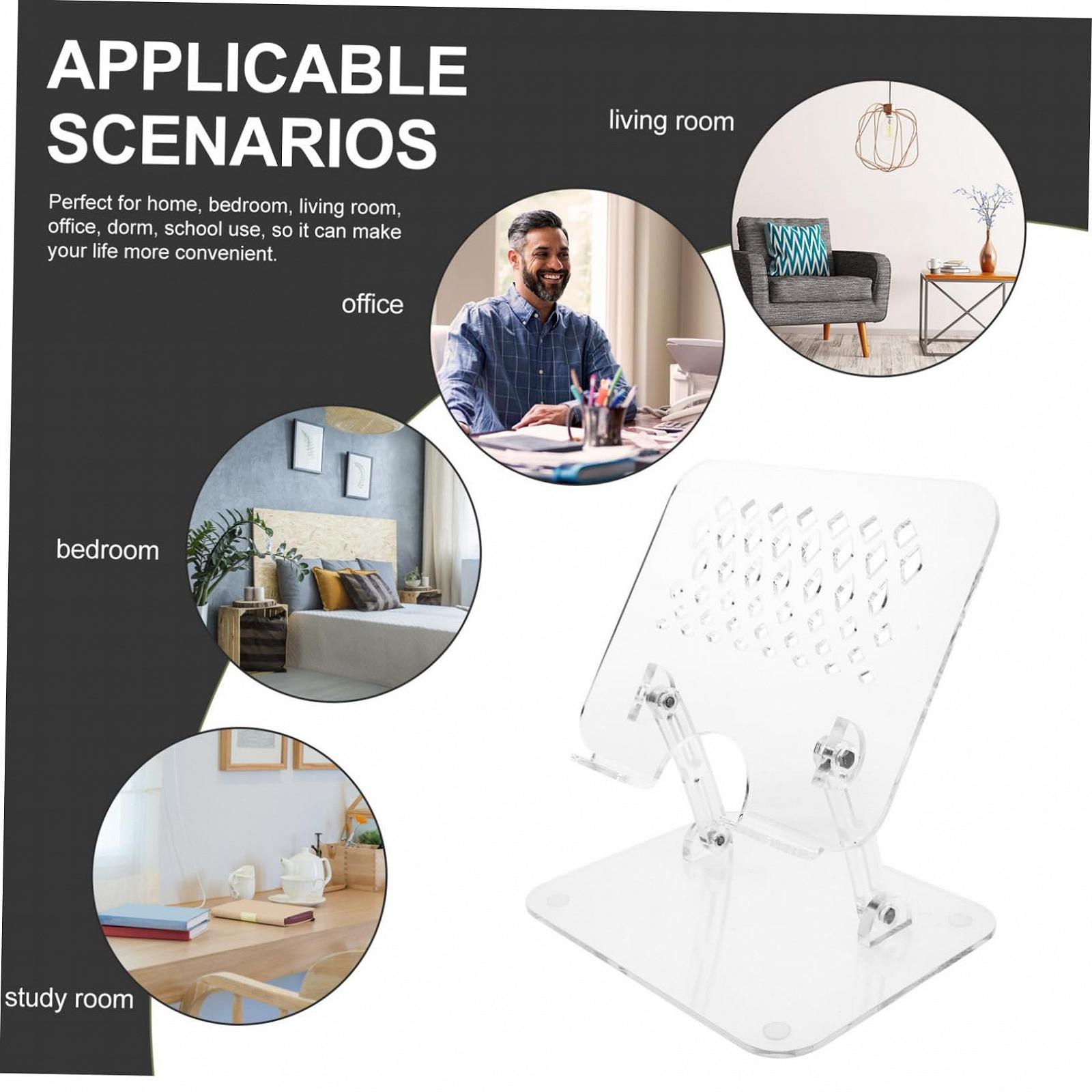 Підставка для планшета NUOBESTY, регульована по висоті, акрилова, для читання, для планшетів та ноутбуків, для дому, офісу та школи, фото №7