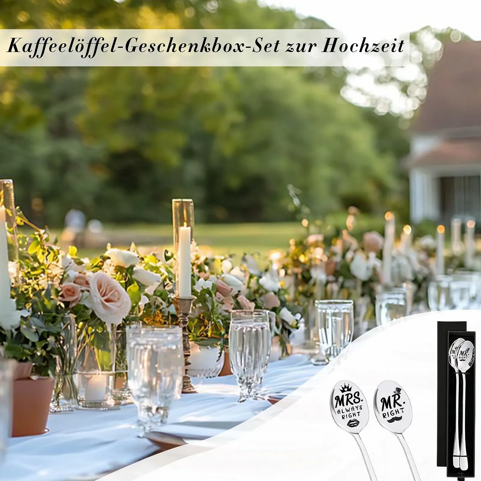 Ложки Mr & Mrs, 2 шт. Кавові з гравіюванням Mr Right Mrs Always Right, фото №5