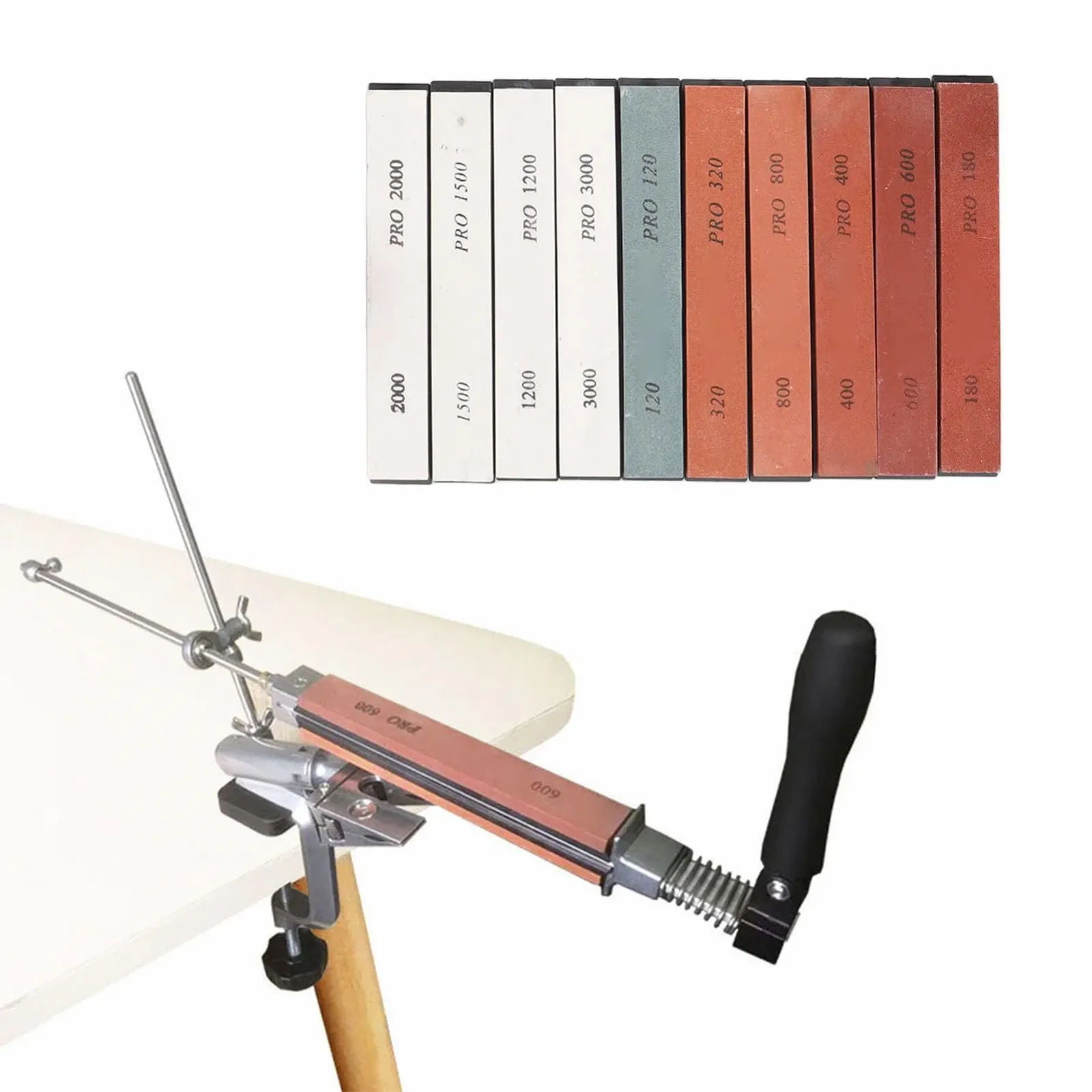 Система заточки с фиксированным углом профессиональная 360 градусов алюминий и нержавеющая сталь серебристая, фото №3