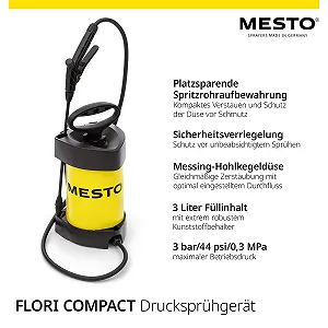 Опрыскиватель под давлением Mesto Flori Compact 3 л 3 бар с защитным экраном - Фото 1