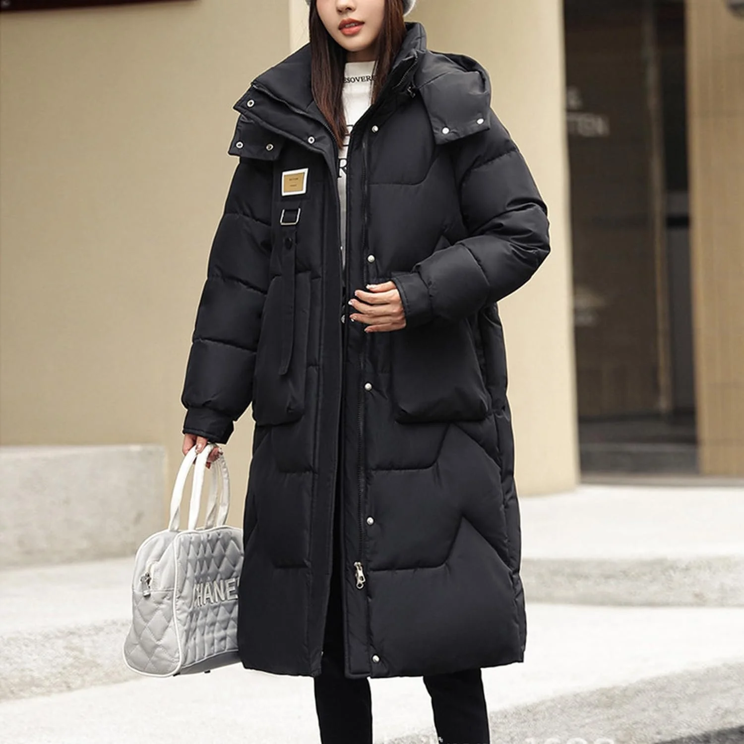 Женская зимняя длинная куртка Petalum стеганая теплая, фото №5