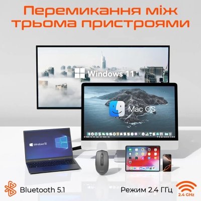 Мышка Meetion BTM100R Wireless/Bluetooth Black (MT-BTM100R-A), фото №3 Мышка Meetion BTM100R Wireless/Bluetooth Black (MT-BTM100R-A), фото №3