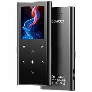 MP3 плеер ZOOAOXO 64GB Bluetooth 5.2, встроенный HD динамик, FM радио, диктофон, мини дизайн, вес 70 грамм, HiFi звук - Фото 1
