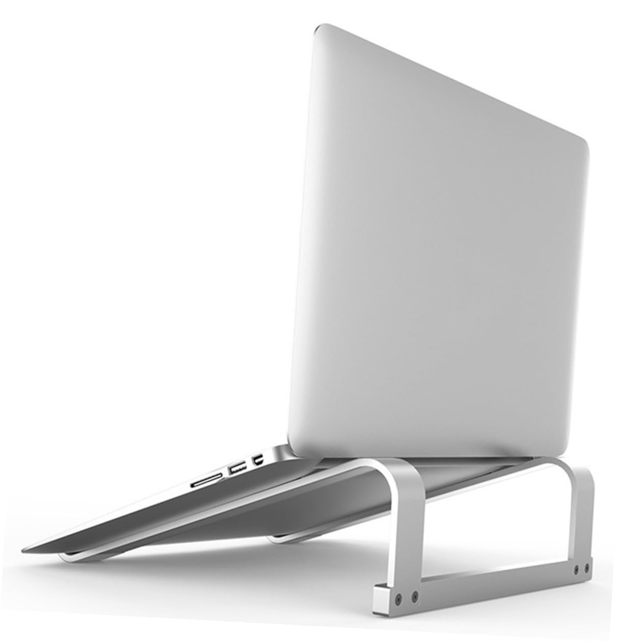 Підставка для ноутбука Praktischer з алюмінієвого сплаву, вентильована, портативна, срібляста, фото №4