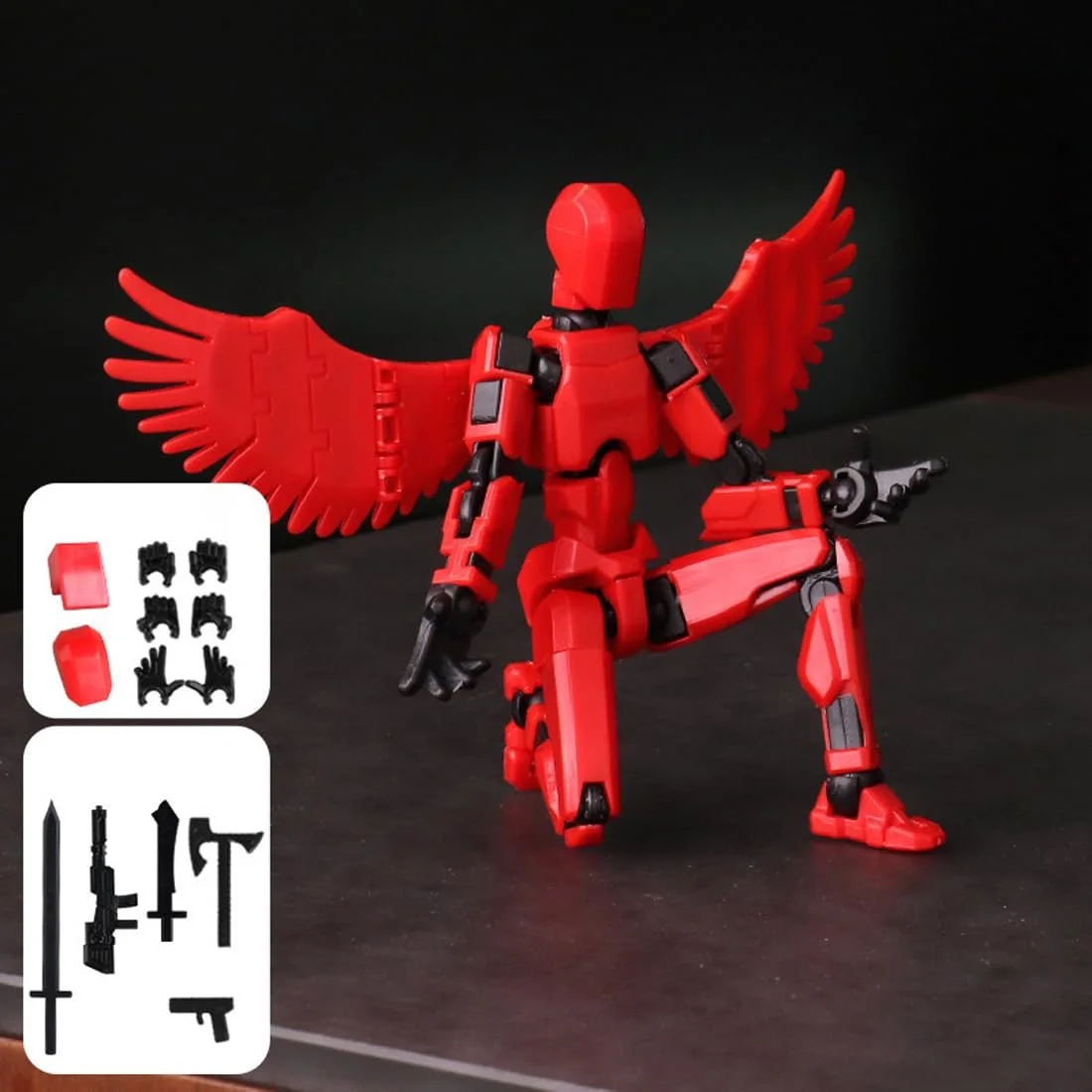 Игровая фигурка JAWUZ Hiros 13 Titan 13 подвижная с крыльями красная, фото №3