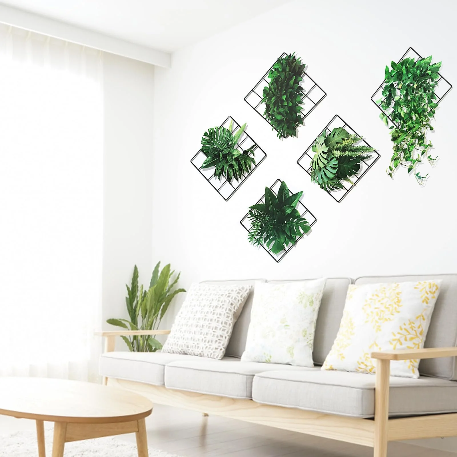 Наклейки на стіну 3D Зелені рослини 5 дизайнів Самоклеючі 30 x 29 см, фото №6