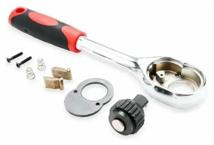 Набор торцевых головок бит с трещеткой 1/4" удлинитель вороток ключи SHUNDA 53 предмета, фото №3