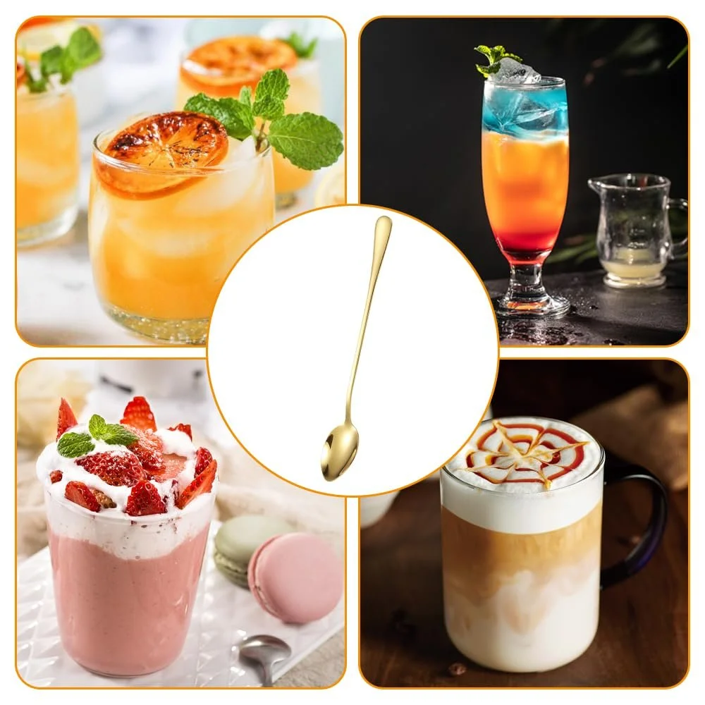 Ложка Latte Macchiato Набір 6 шт, Довга Ручка 20 см Морозива, фото №7