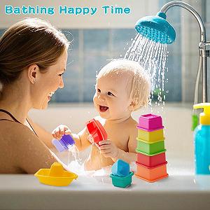 Игрушка для ванны Набор стаканчиков для сборки 13 штук synthetic.ua - Фото 1