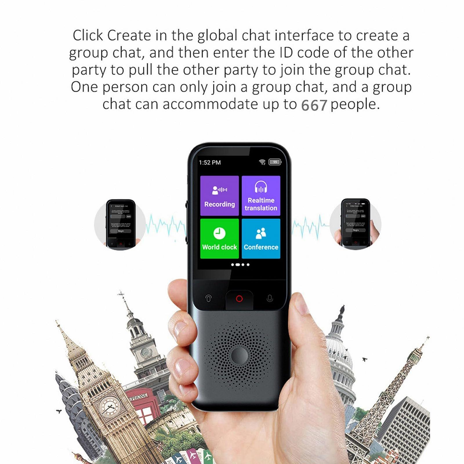 Перекладач іноземних мов з екраном 2,4 дюйма, онлайн і офлайн переклад 138 мовами, фото №5