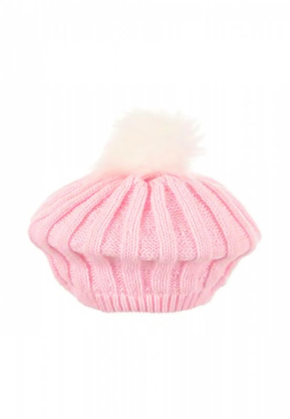 Берет Minnie Mouse Дитячий З помпоном Зимовий Вязана Рожевий, 54, фото №2