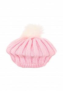 Берет Minnie Mouse Дитячий З помпоном Зимовий Вязана Рожевий, 54 synthetic.ua - Фото 1
