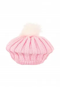 Берет Minnie Mouse Детская С помпоном Зимняя Вязаная Розовый, 54 synthetic.ua - Фото 1