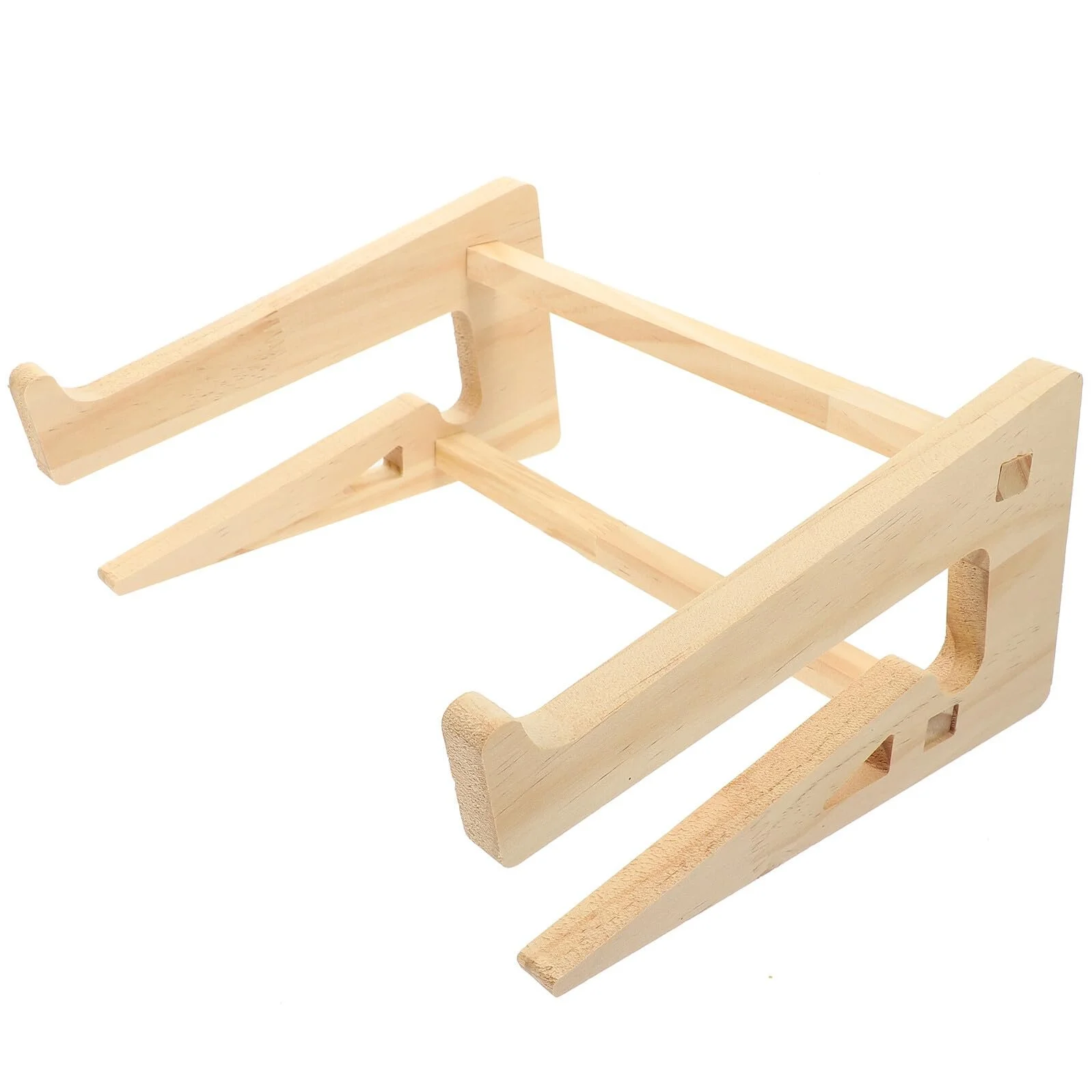 Підставка для ноутбука Дерев'яна, нековзна, стабільна, ергономічна, вентильована для столу, компактна з організацією кабелів, фото №1