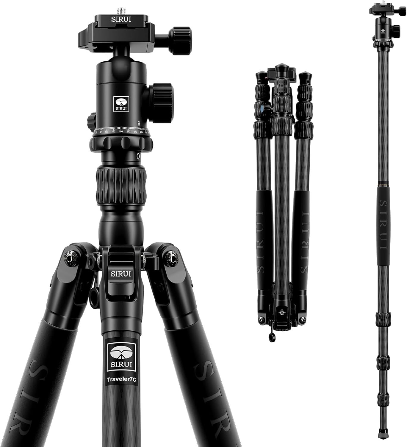 Штатив SIRUI Traveler 7C Карбоновий Чорний, фото №1
