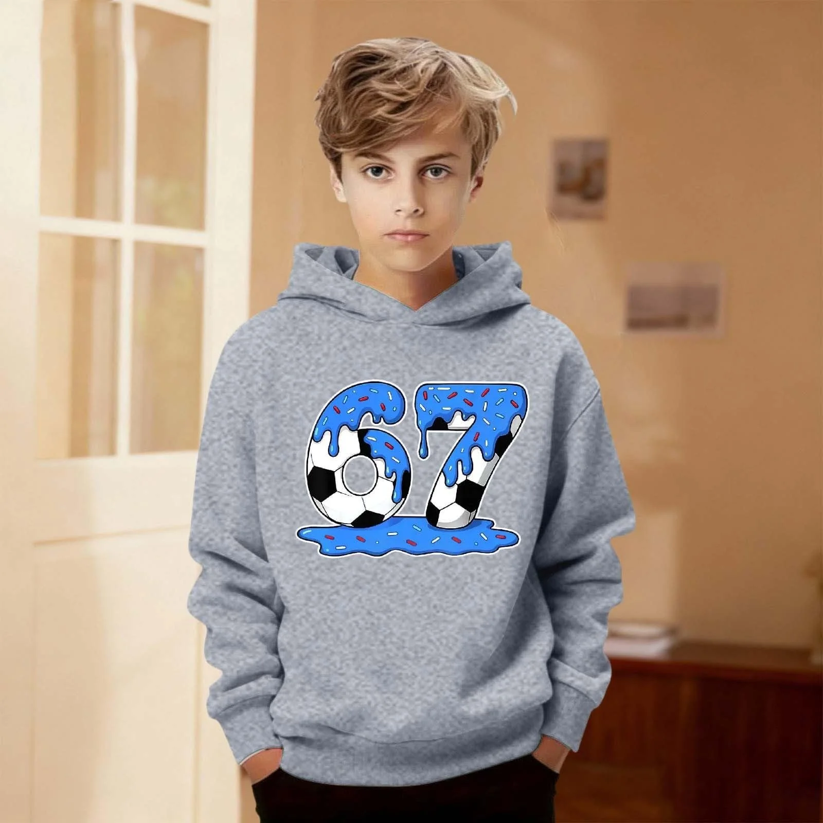 Джемпер для девочки с принтом 67, мягкий 158, джемпер для детей 140, худи, теплый флисовый джемпер для мальчиков Essentials, зимняя куртка 164, флисовая куртка 152, детская одежда, фото №3