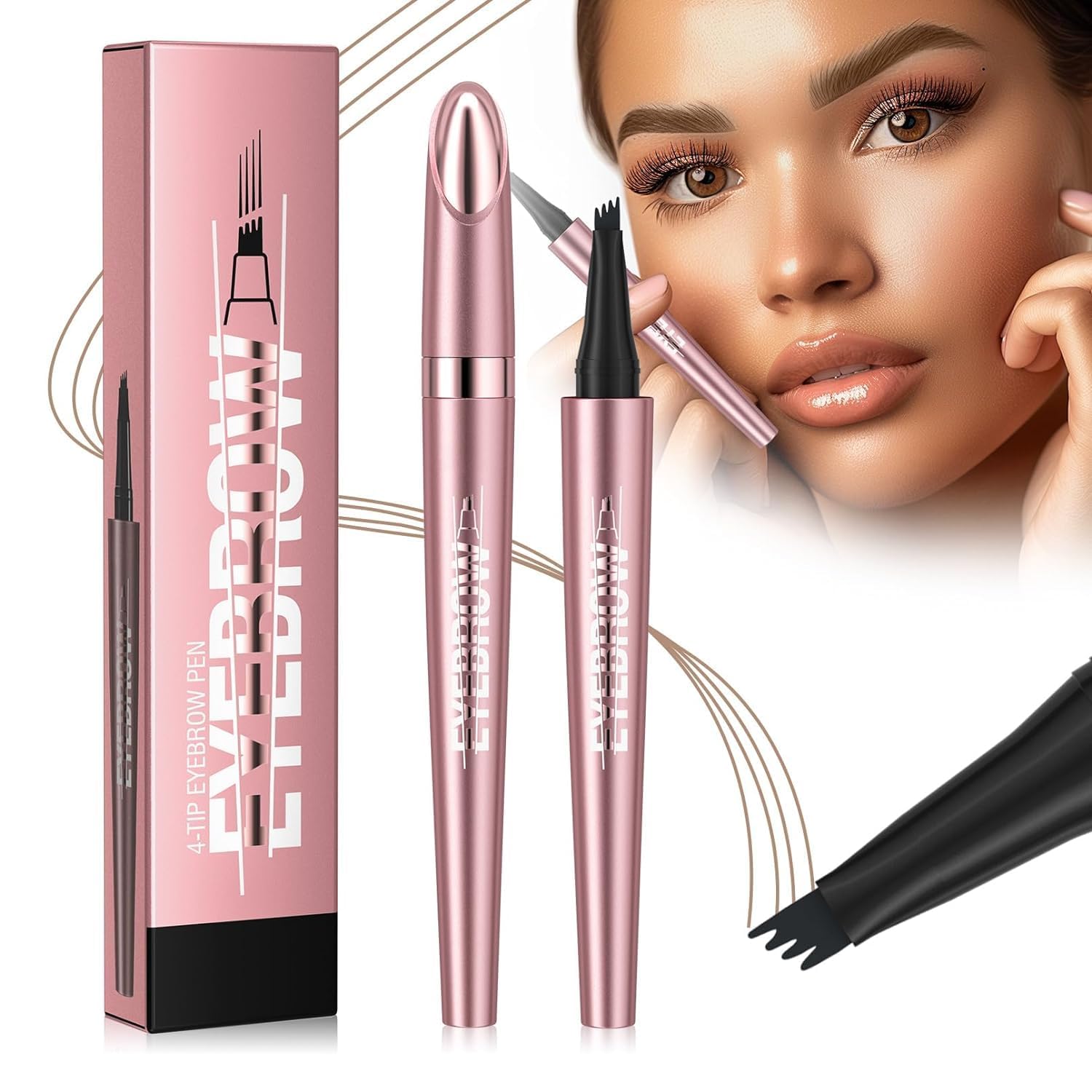 Олівець Lightning Offers 2024 Magic 4-Fork Tip 3D Microblading Waterproof Natural Make-Up Fine Stroke Magic Eyebrow Pencil (B), фото №3 Олівець Lightning Offers 2024 Magic 4-Fork Tip 3D Microblading Waterproof Natural Make-Up Fine Stroke Magic Eyebrow Pencil (B), фото №3
