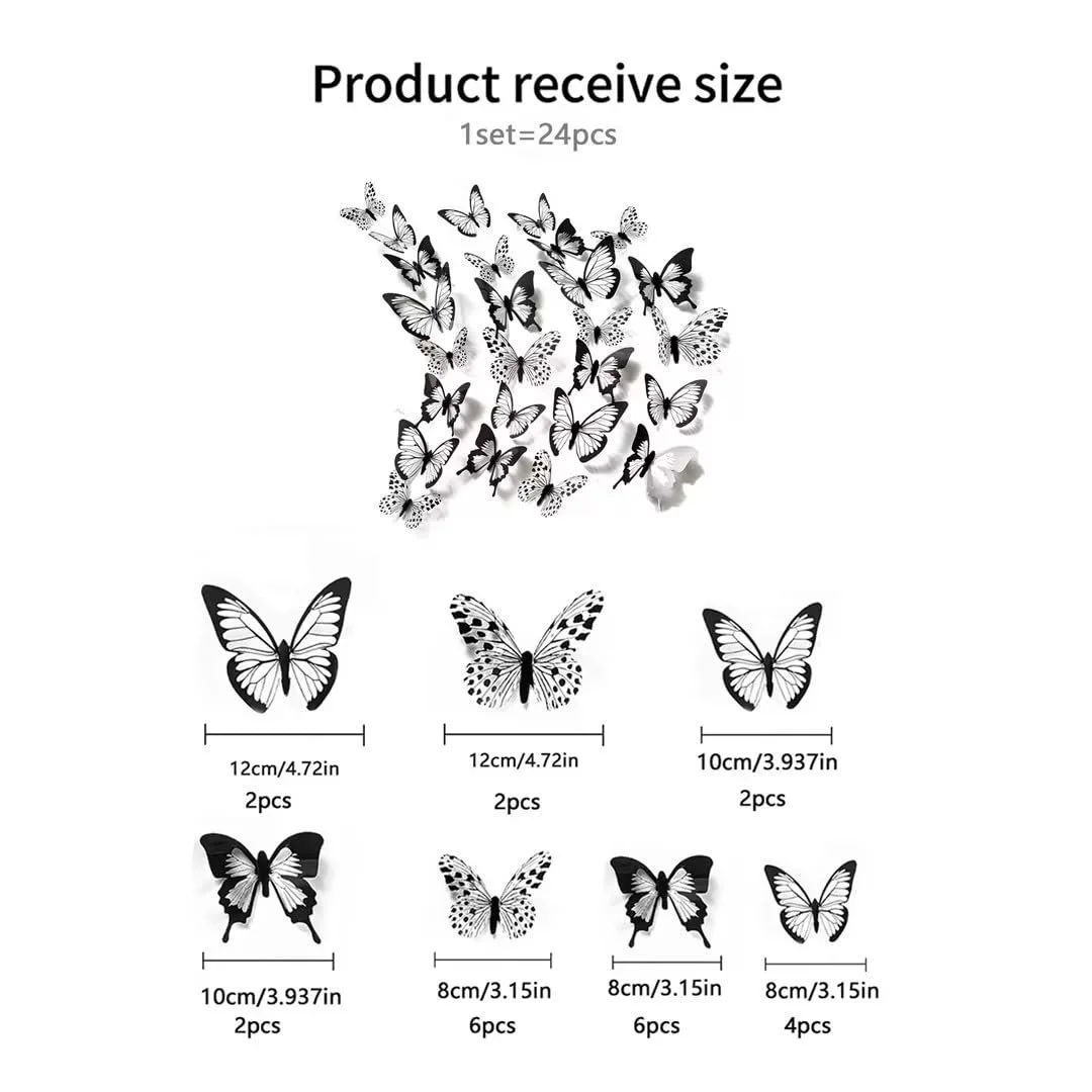 Наклейки на стіну Набір 48 шт. 3D Метелики DIY, фото №3