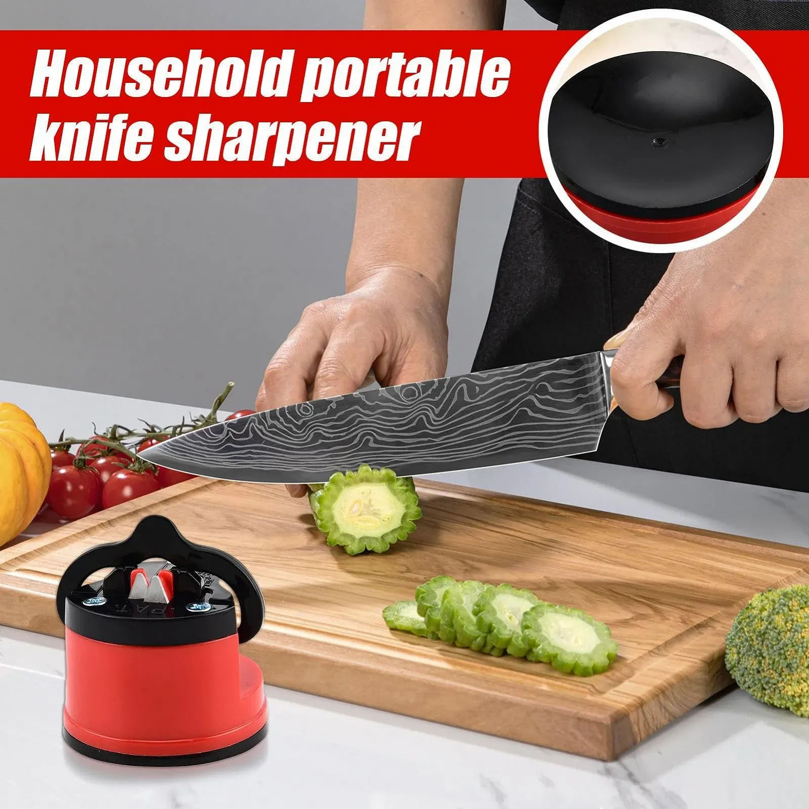 Точилка карманная портативная с присоской для кухни сада и кемпинга, фото №2