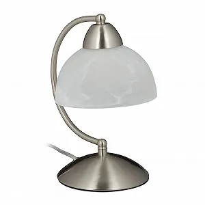 Настільна лампа Relaxdays Touch Retro E14 Dimmable Glass & Iron 25 x 15 x 19 см Срібляста - Фото 1