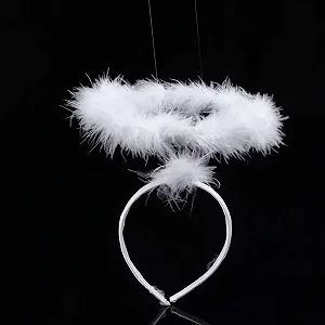 Ободок для волос Beaupretty с крыльями ангела, узелком, белый, рождественский аксессуар для девочек, 3 шт, белый - Фото 1