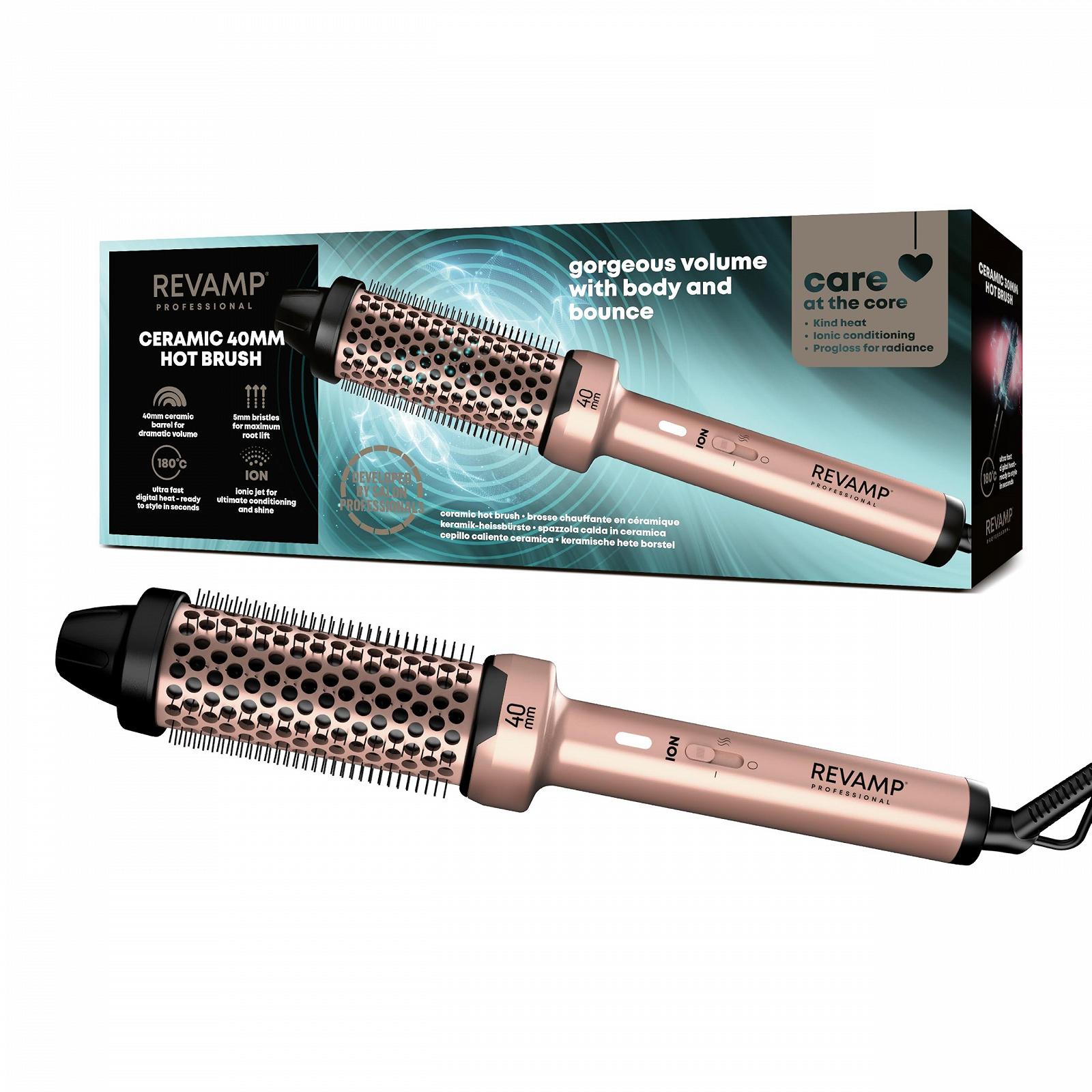 Щітка-стайлер REVAMP Ceramic Hot Brush Styler 40 мм з оліями Progloss та іонною технологією, фото №1 Щітка-стайлер REVAMP Ceramic Hot Brush Styler 40 мм з оліями Progloss та іонною технологією, фото №1