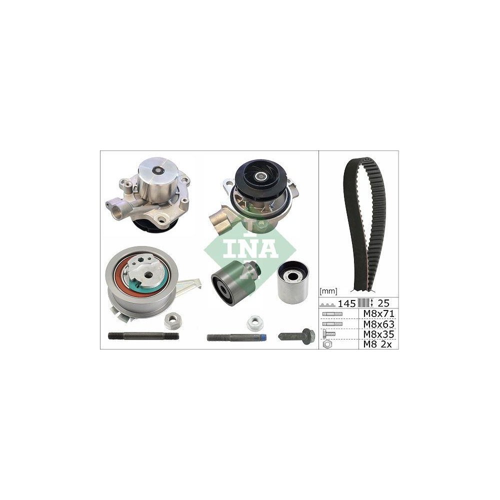 Водяной насос + комплект ремня ГРМ INA 530 0650 31 для AUDI SEAT SKODA VW, фото №1