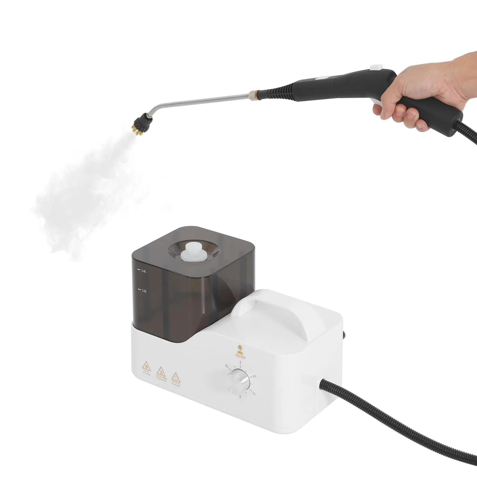 Пароочисник ручний 2600 Вт 3.5 бар 100-120 °C 1.4 л шланг 2.5 м кабель 1.8 м для кухні та авто, фото №1