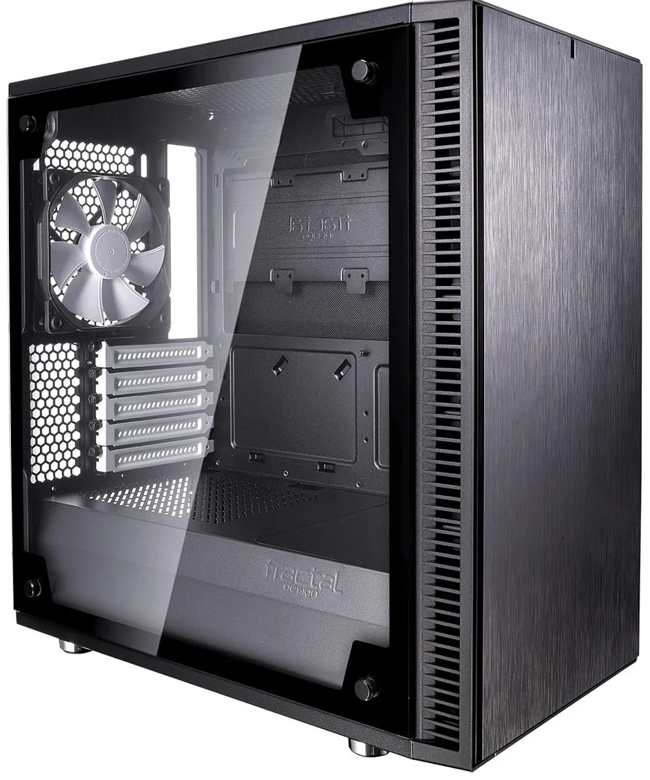 Корпус Fractal Design Define Mini C TG / без БЖ / Mini-Tower / mATX / Tempered Glass / 2x120mm Fans / USB 3.0 / Чорний, фото №4 Корпус Fractal Design Define Mini C TG / без БЖ / Mini-Tower / mATX / Tempered Glass / 2x120mm Fans / USB 3.0 / Чорний, фото №4