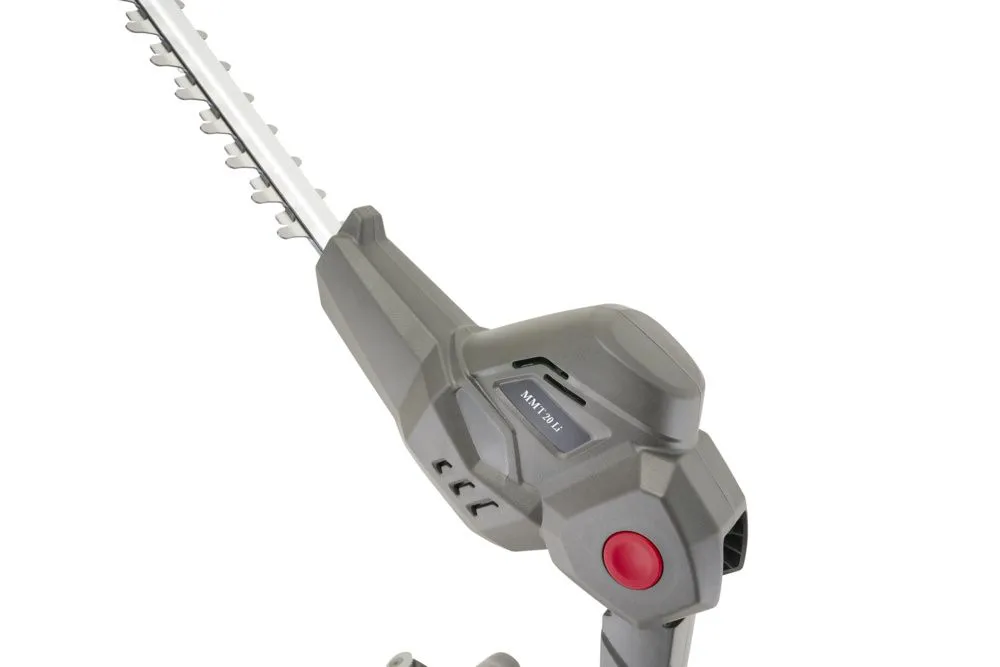 Аккумуляторный мультиинструмент 2 в 1 Mountfield MMT 20 Li Kit / Высоторез + кусторез / 20V / Шина 20 см / Режущее полотно 45.5 см / Серо-красный, фото №9 Аккумуляторный мультиинструмент 2 в 1 Mountfield MMT 20 Li Kit / Высоторез + кусторез / 20V / Шина 20 см / Режущее полотно 45.5 см / Серо-красный, фото №9