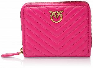 Гаманець Pinko Taylor Zip Around Sheep Nappa Chevron Аксесуар для подорожей Рожевий - Фото 1