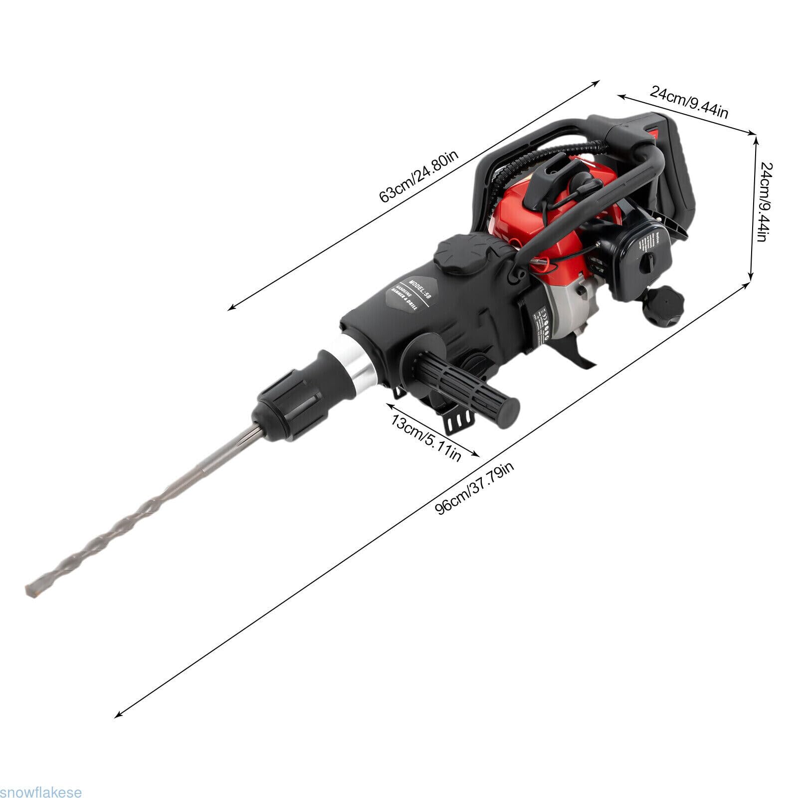 Молоток для сноса Бензиновый 3 в 1 2-тактный 1800 Вт 30 Дж, фото №5 Молоток для сноса Бензиновый 3 в 1 2-тактный 1800 Вт 30 Дж, фото №5