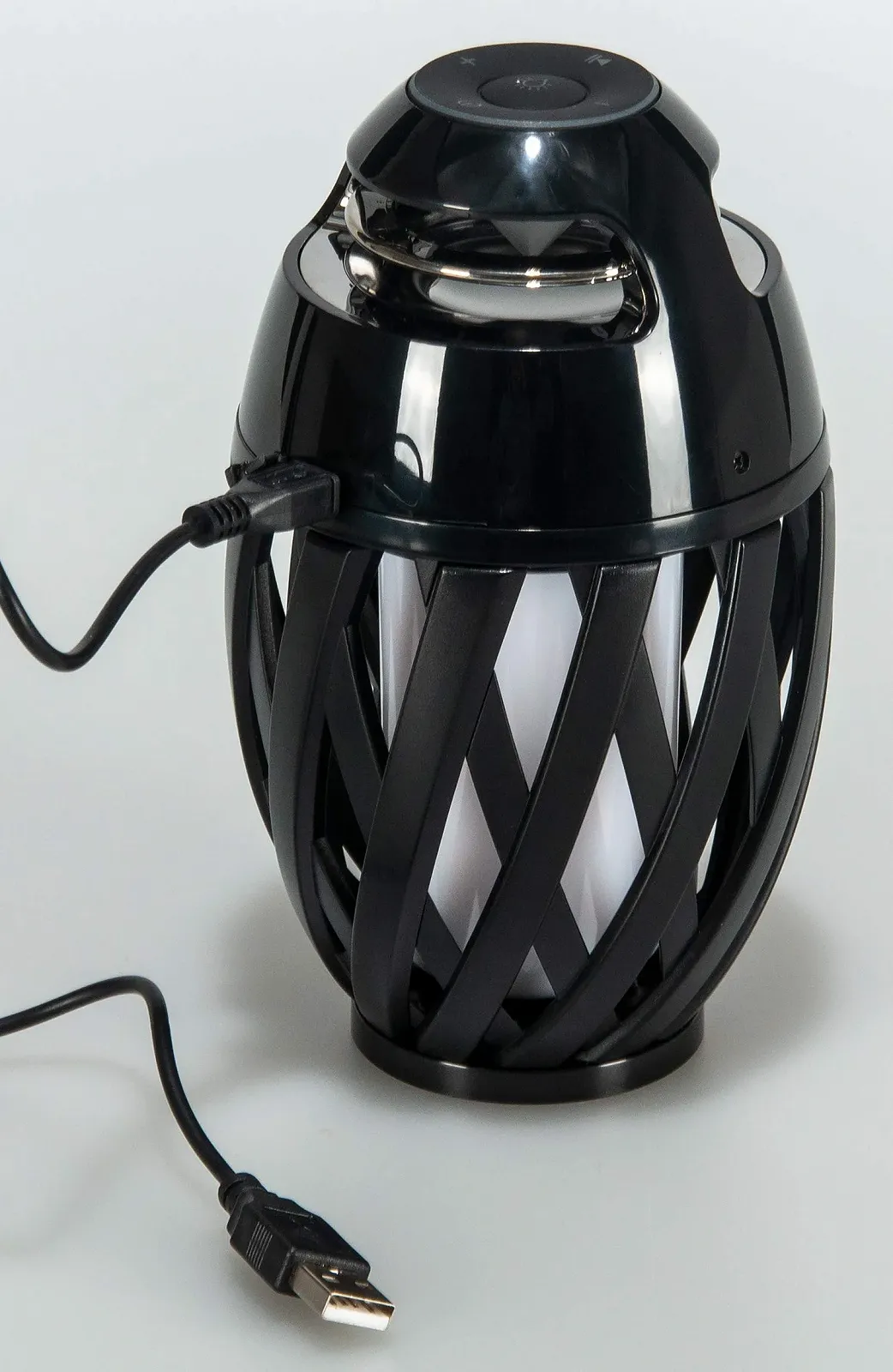 Настільна лампа Bluetooth Speaker Flame Light LED 5 W 10 x 24 см Чорна, фото №5