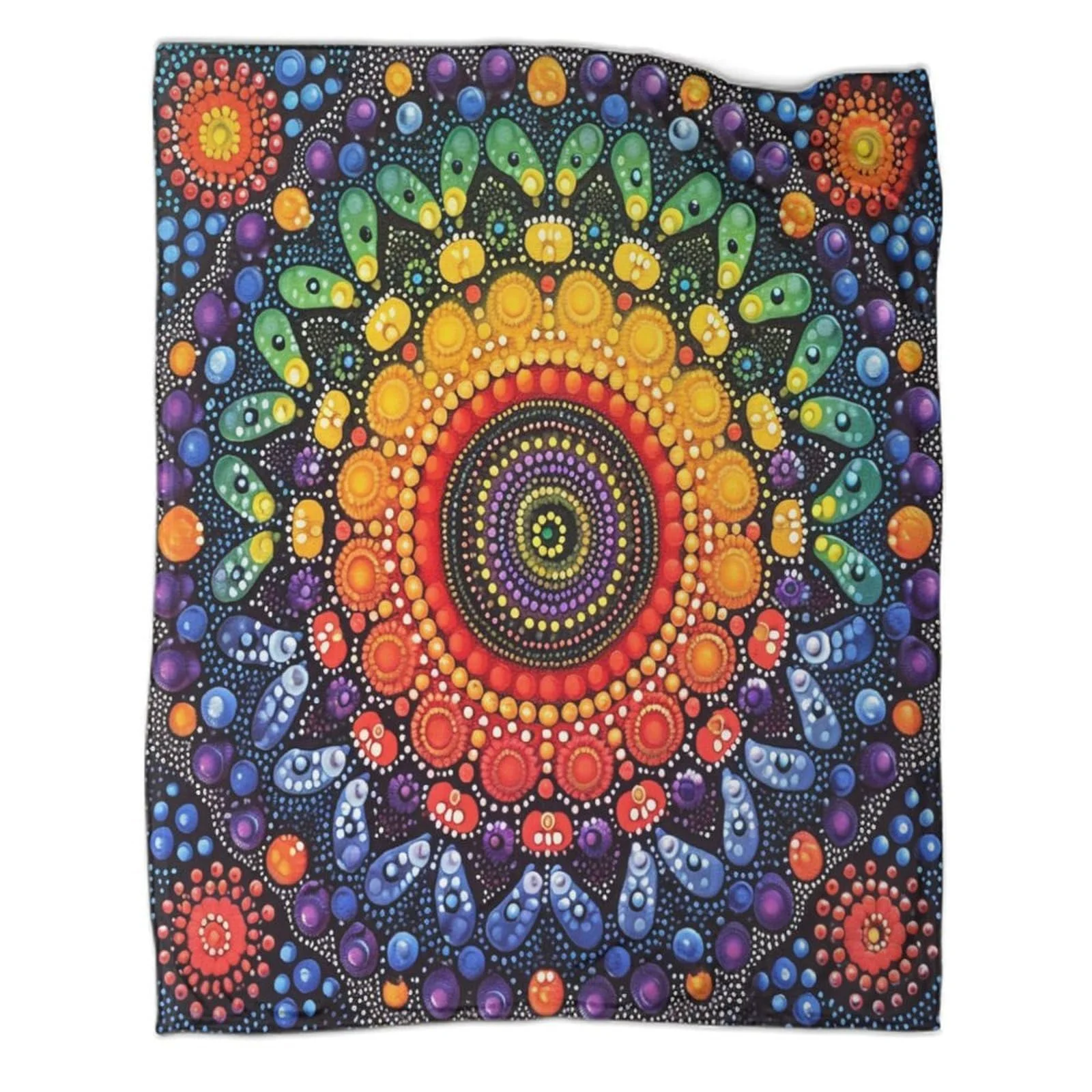 Покривало VFKLZCNYR Cuddly Fluffy Mandala Флісова з 3D принтом для дивану ліжка Різдвяний подарунок 180 x 200 см, фото №1