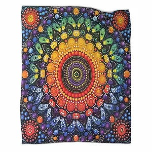 Покривало VFKLZCNYR Cuddly Fluffy Mandala Флісова з 3D принтом для дивану ліжка Різдвяний подарунок 180 x 200 см - Фото 1