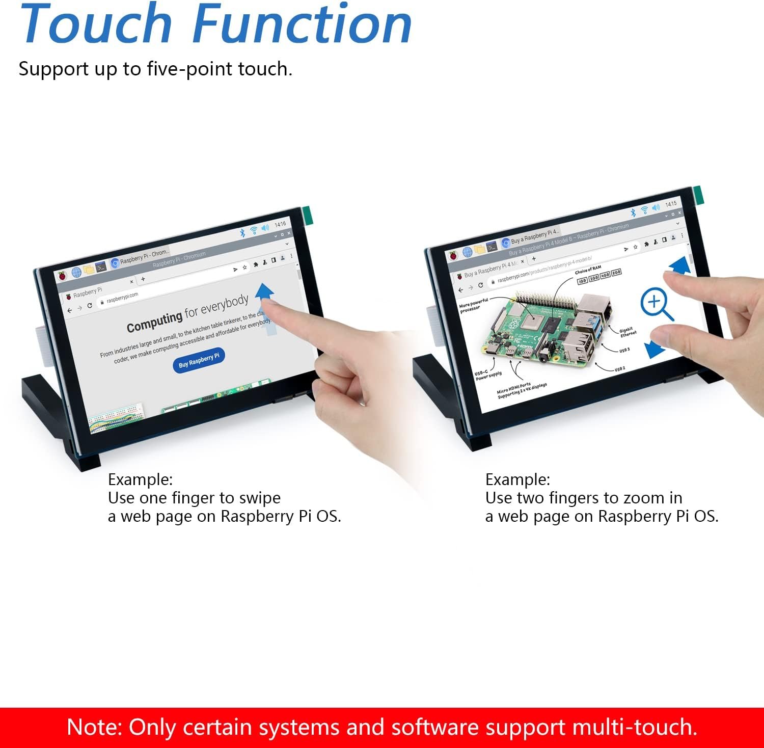 Монитор портативный сенсорный 5" FREENOVE FNK0078A 800 x 480 IPS, фото №3