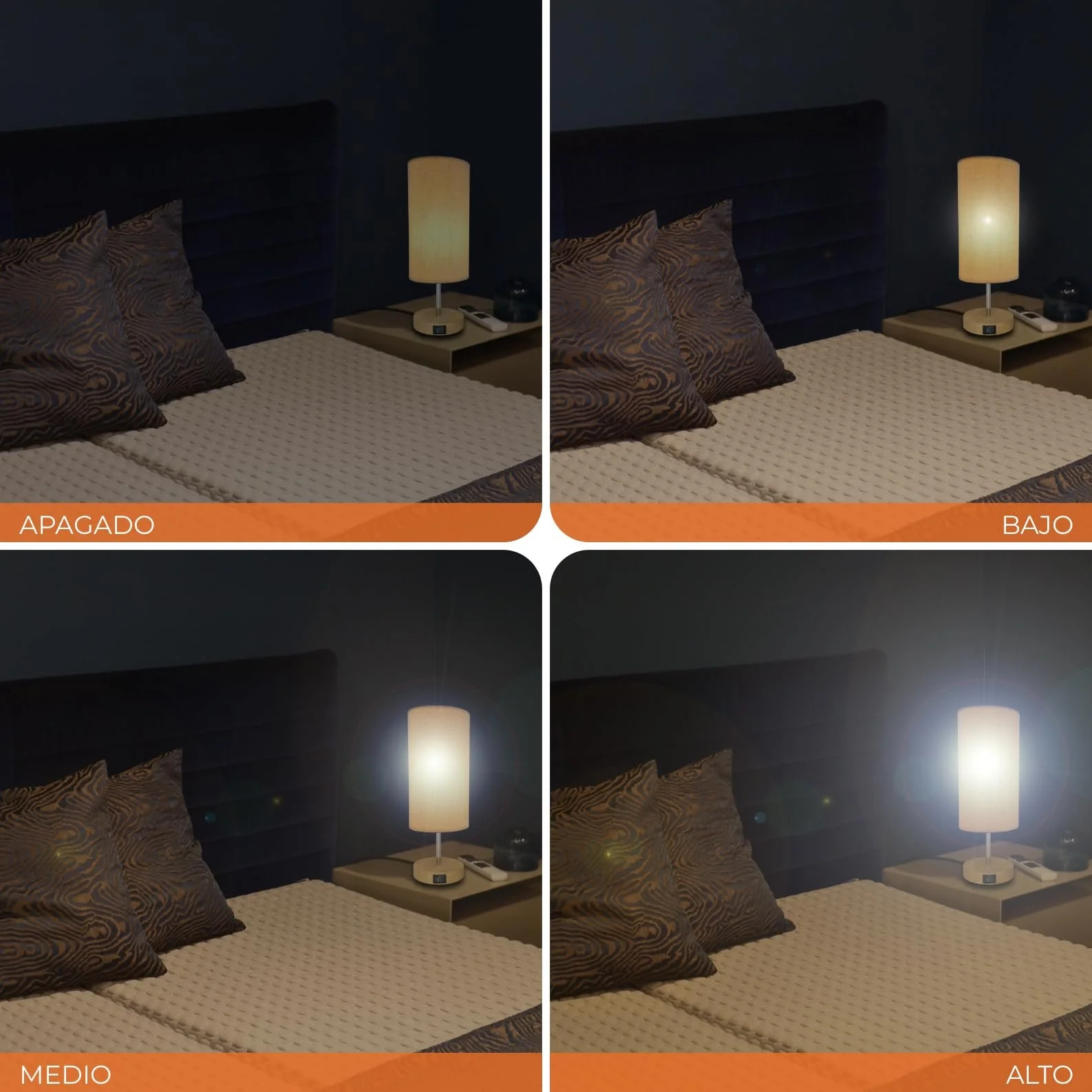 Настільна лампа LED ATOMANT Touch Dimmable USB A+C 3 рівні яскравості Бежевий, фото №7