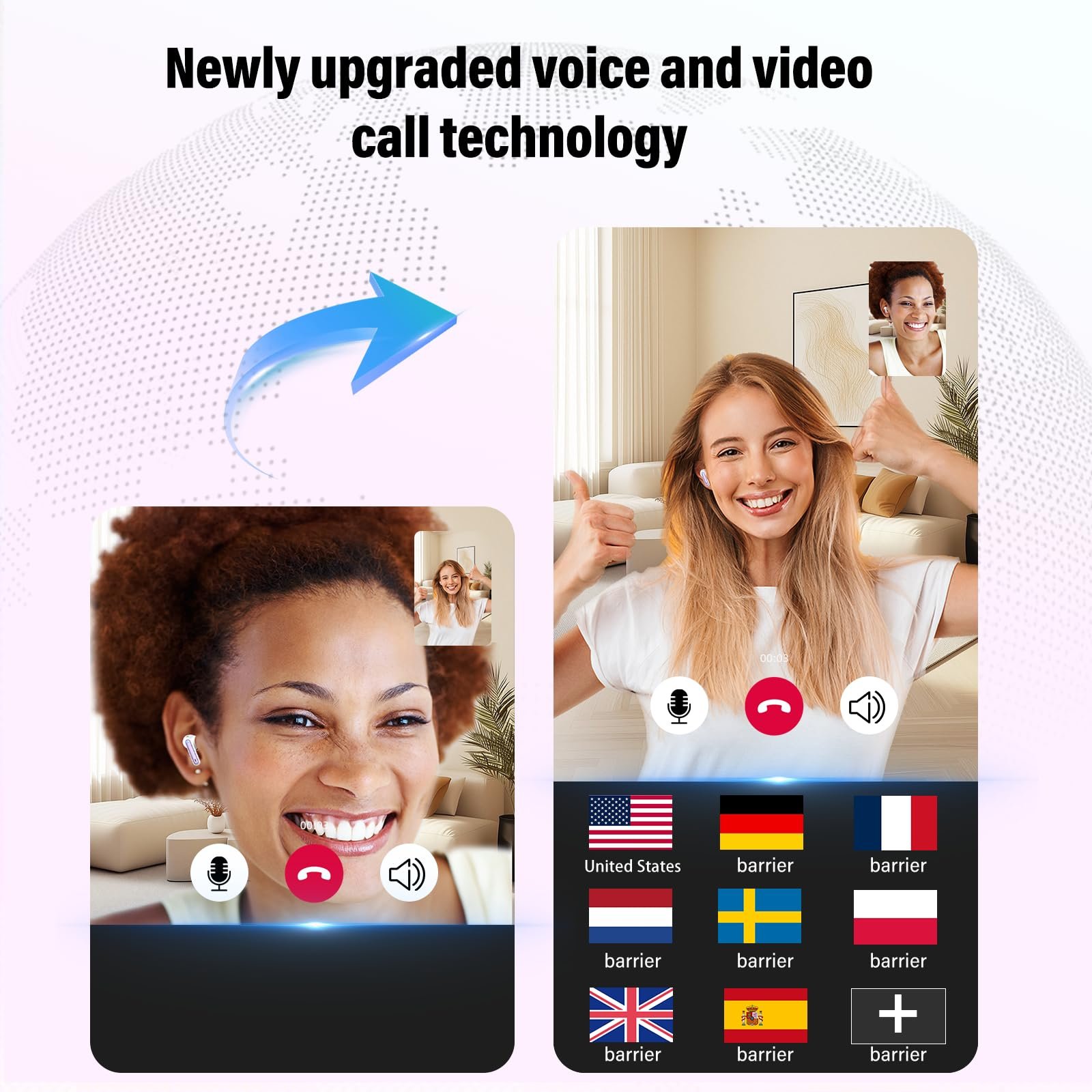 Наушники AI Переводчик, Bluetooth 5.3 3-в-1 Голосовой, фото №2