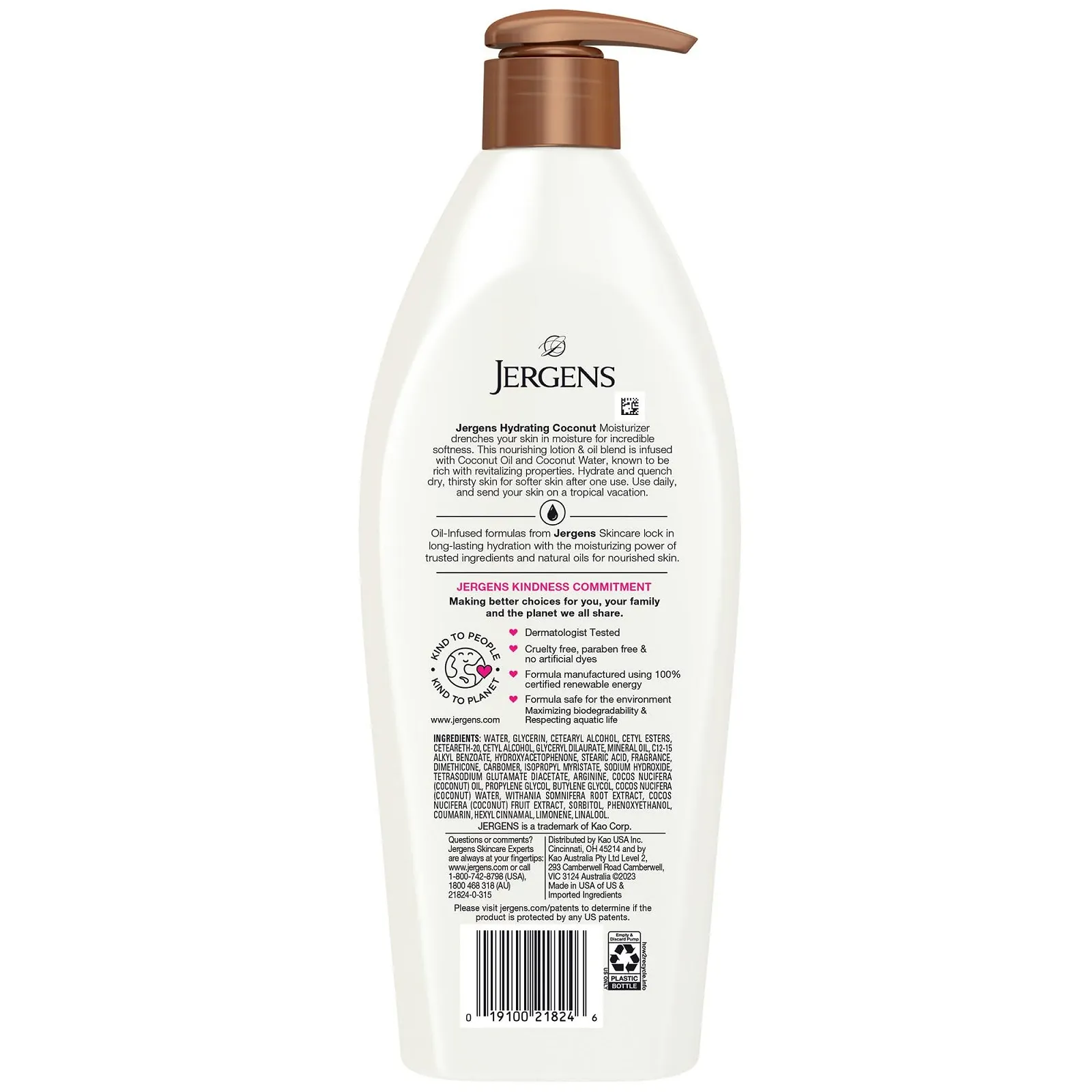 Лосьйон Jergens Hydrating Coconut 400 г, фото №7