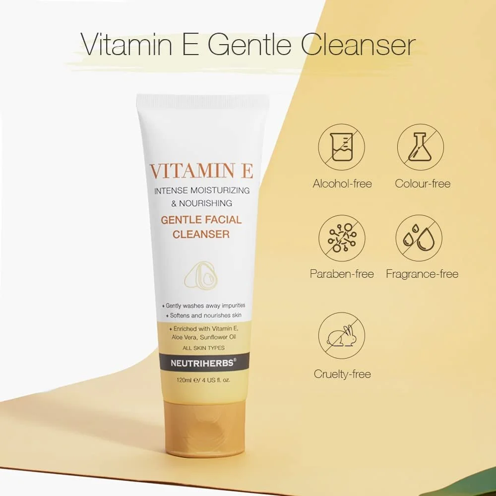 Очищающее средство для лица Neutriherbs с витамином Е, нежное средство для ежедневного очищения, подходит для всех типов кожи, 118 мл, фото №4