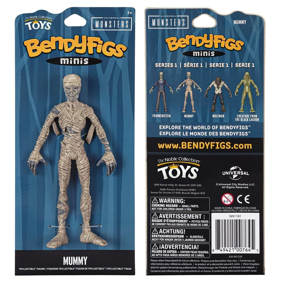 Гнучка фігурка The Noble Collection Universal Monsters Mini Bendyfig Mummy 14 см EV-25435, фото №5