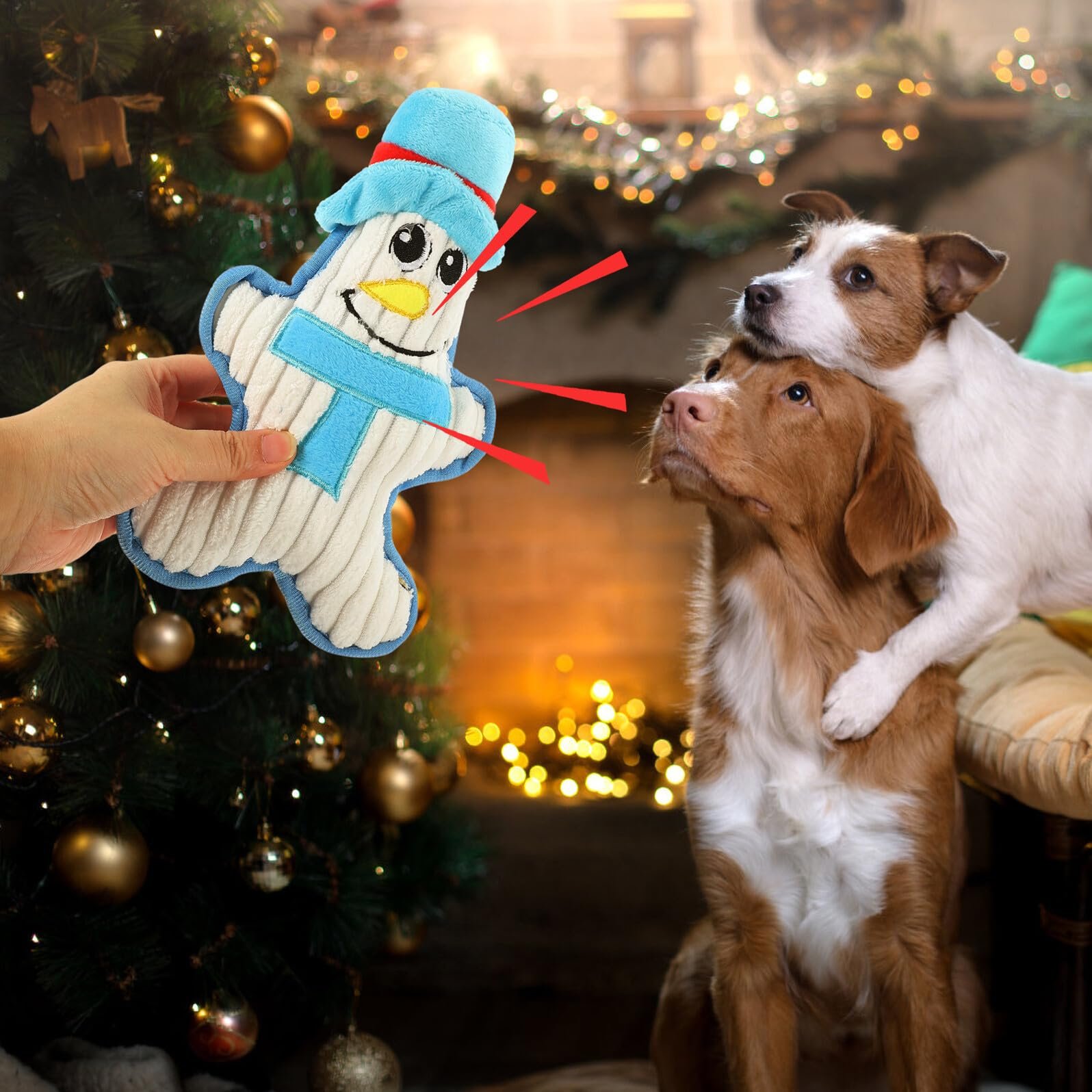 Іграшка для собак TOYANDONA Christmas Сніговик бавовняна плюшева з пищалкою, фото №4 Іграшка для собак TOYANDONA Christmas Сніговик бавовняна плюшева з пищалкою, фото №4
