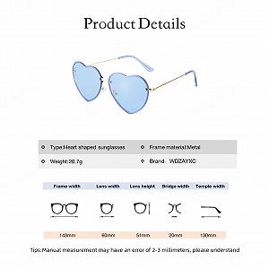 Сонцезахисні окуляри Серце Вінтаж WDZAYXC Металева оправа UV захист synthetic.ua - Фото 1